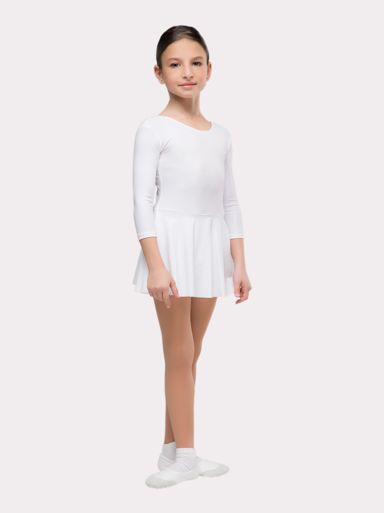 Купальник  гимнастический  "Пируэт" с юбкой,  рукав 3/4
