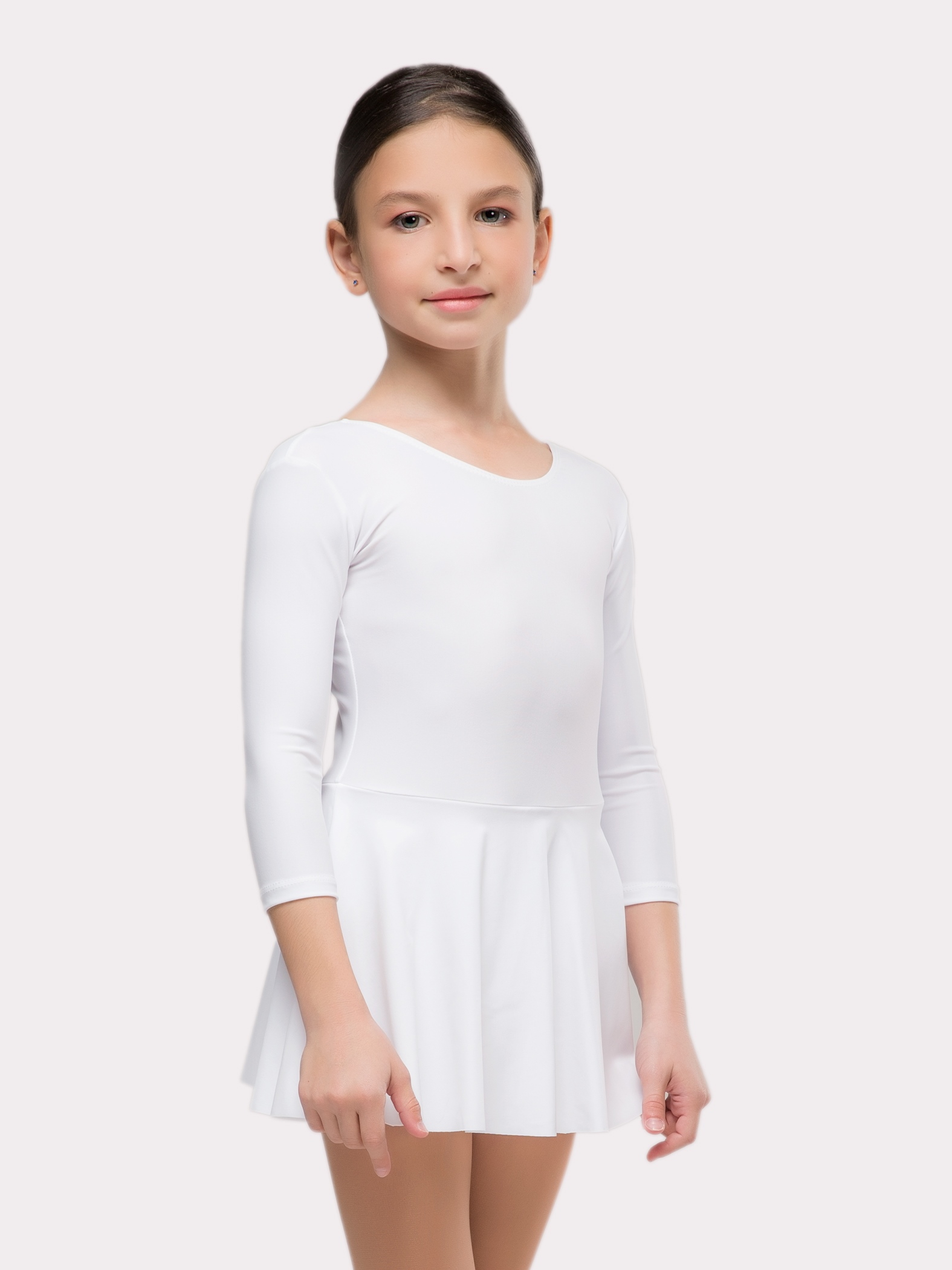 Купальник  гимнастический  "Пируэт" с юбкой,  рукав 3/4