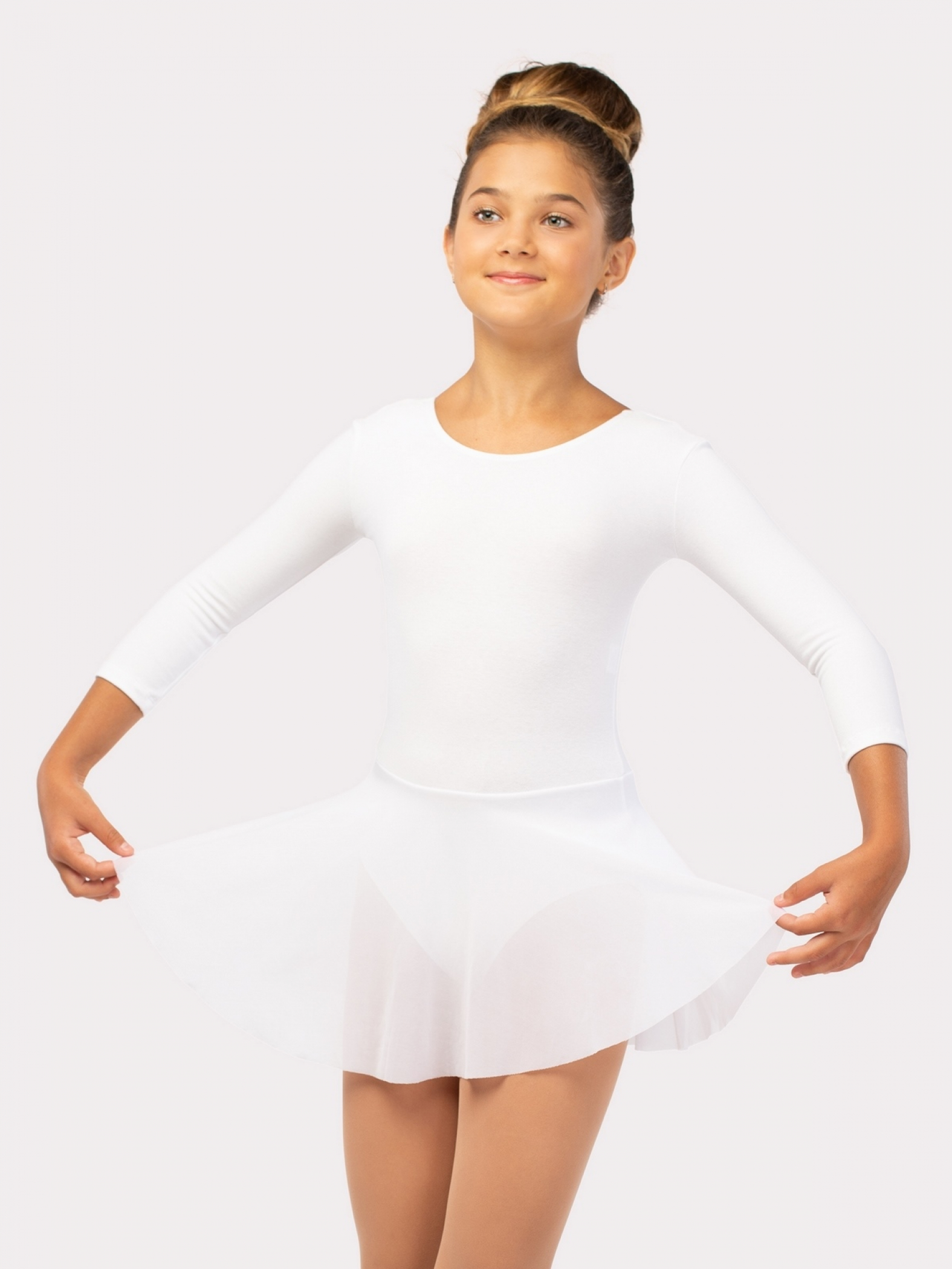 Купальник "Пируэт", рукав 3/4, юбка-сетка 