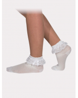 Носки-сетка для танцев, с рюшами и бантом, средний паголенок. Набор 6 пар.