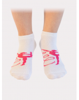 Спортивные носки с большим рисунком гимнастки , укороченный паголенок. Усиленные пятка и носок. Набор 6 пар.