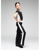 Брюки с широким поясом и лампасом