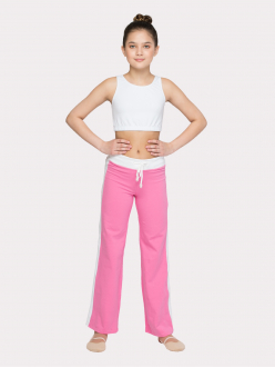 Брюки с широким поясом и лампасом