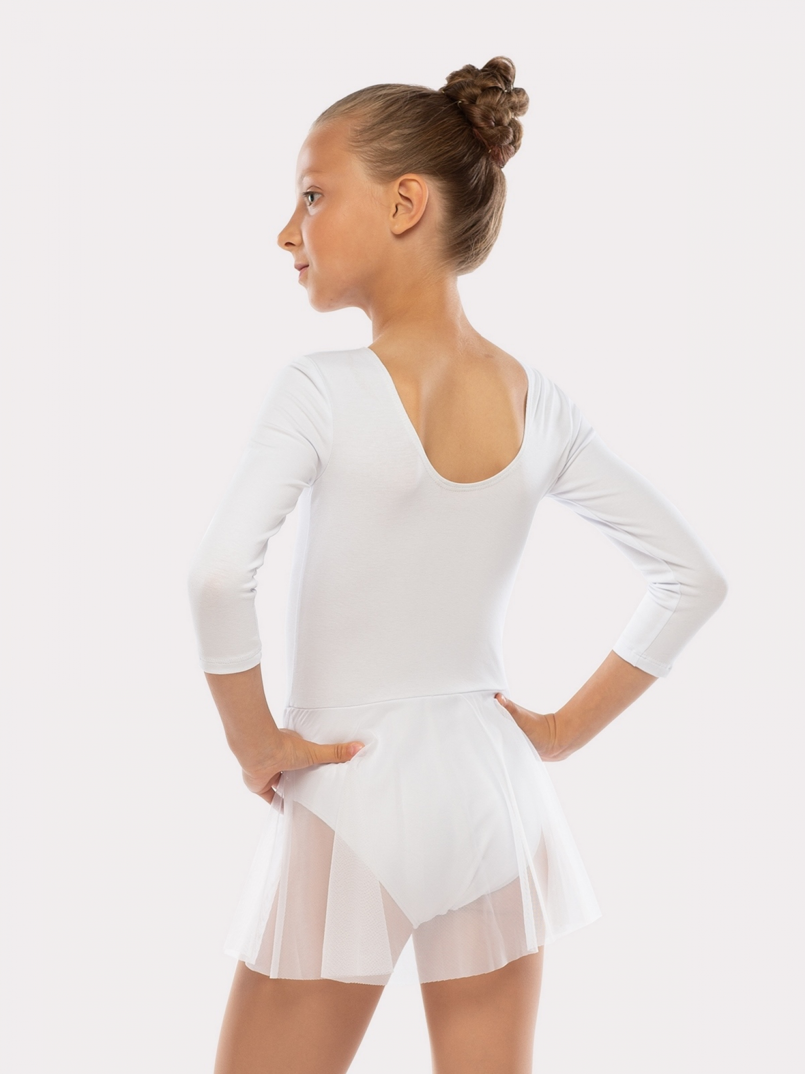 Купальник с рукавом 3/4, юбка-сетка 