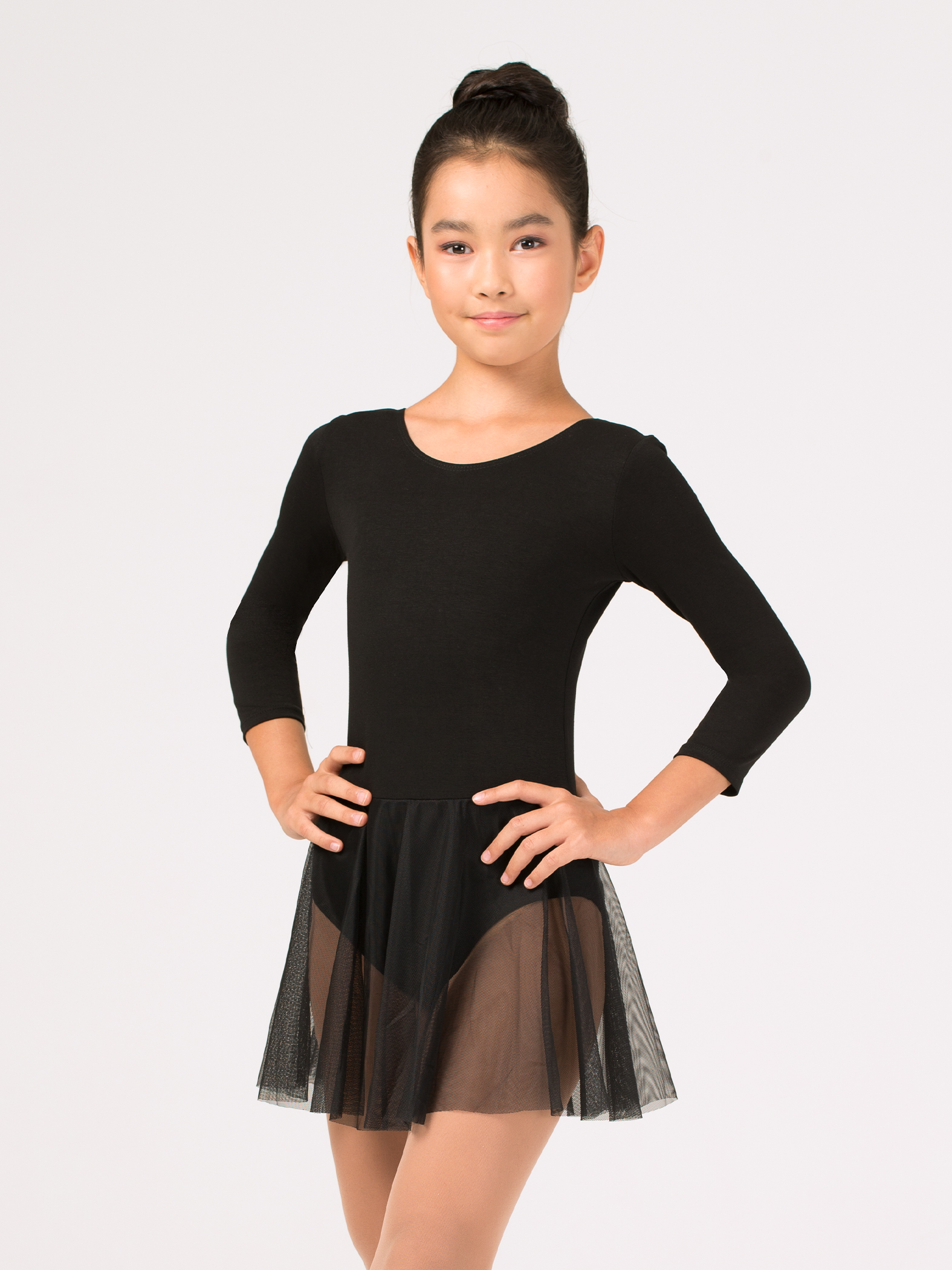 Купальник с рукавом 3/4, юбка-сетка 