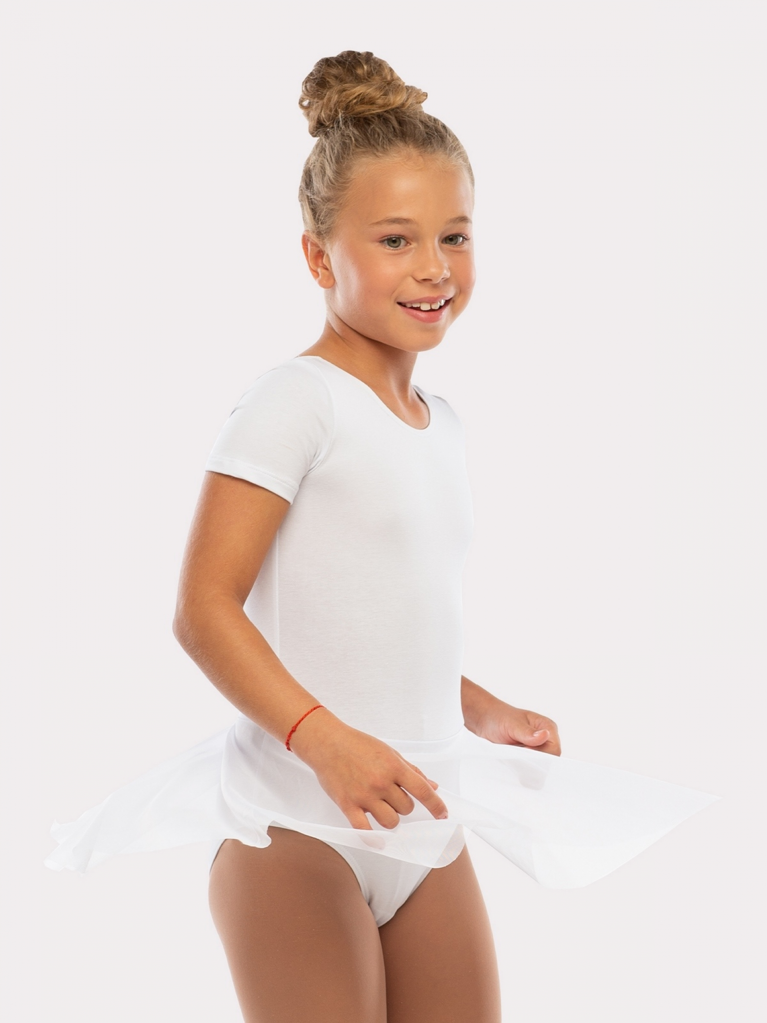 Купальник короткий рукав, юбка - сетка 