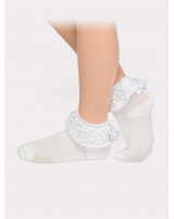 Носки-сетка для танцев, с рюшами. Средний паголенок. Упаковка 6 шт.