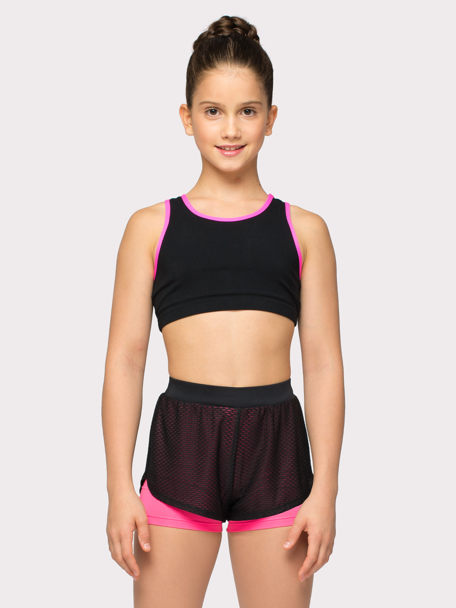 Шорты двойные  с сеткой