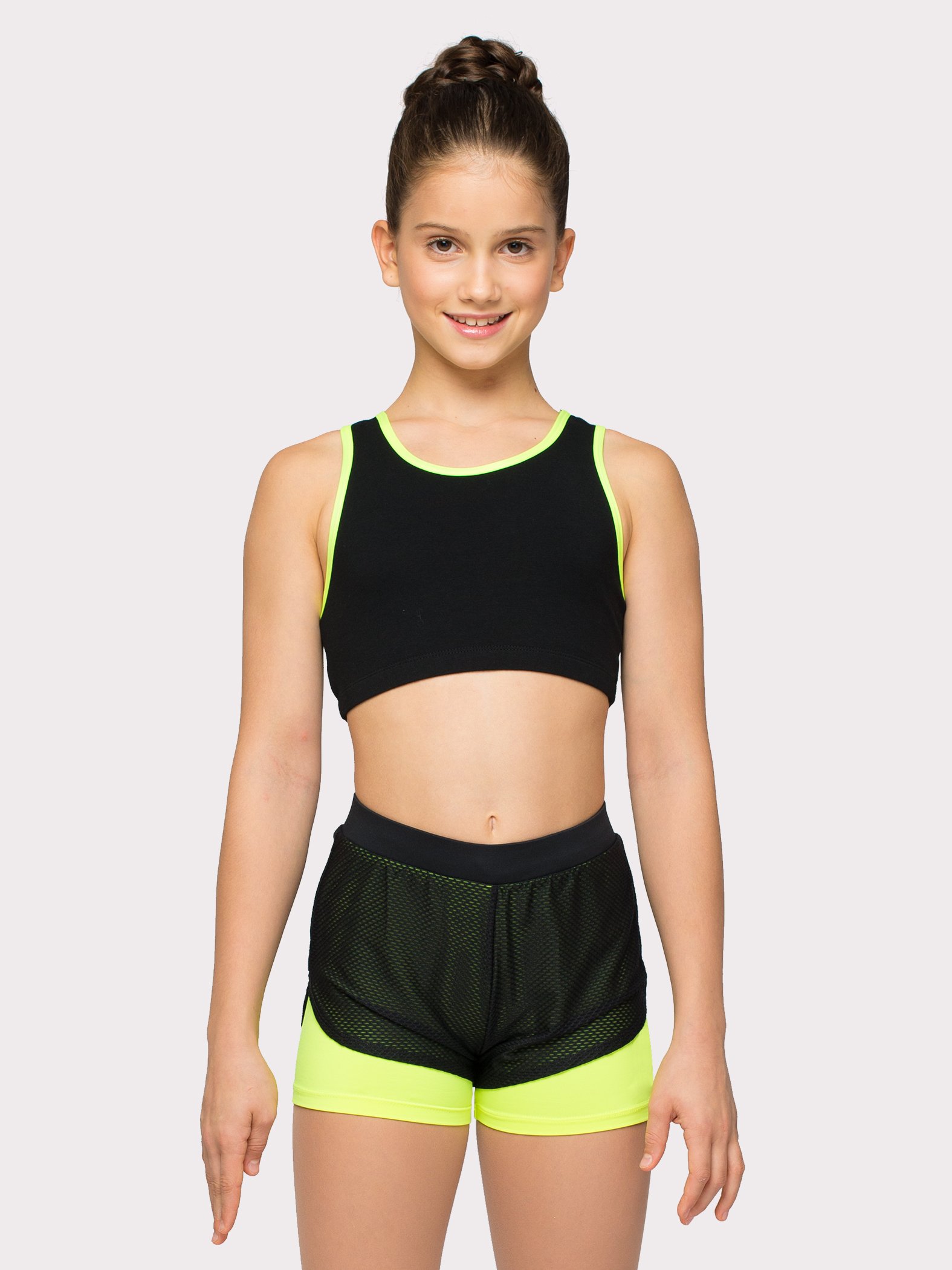 Шорты двойные  с сеткой