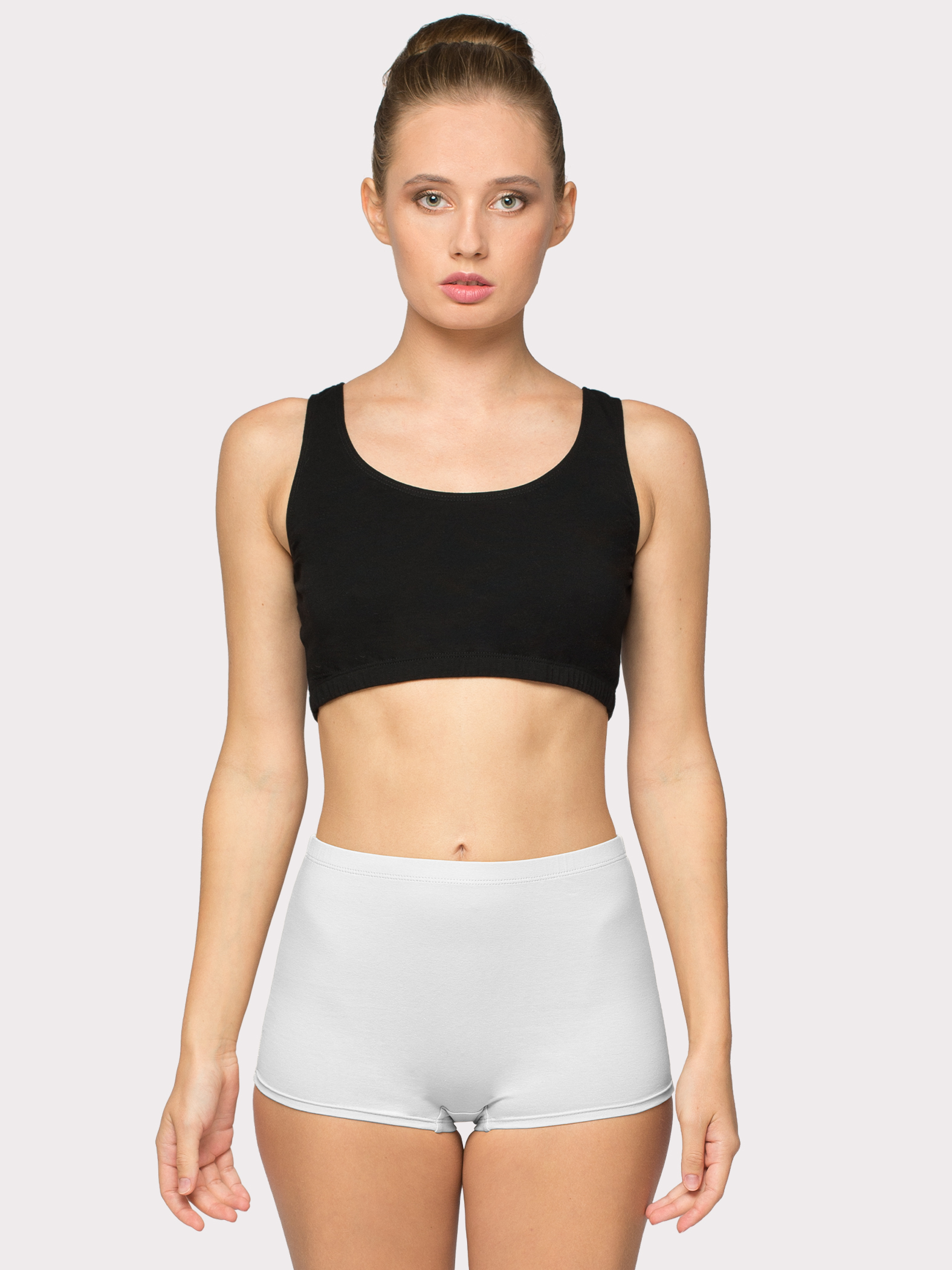 Трусы-шорты женские с высокой посадкой. Для спорта и повседневного пользования.