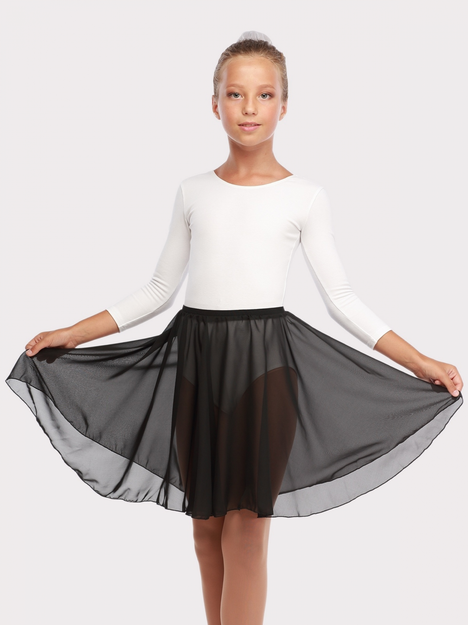 Юбка-солнце 40 см,  бесшовная, шифон