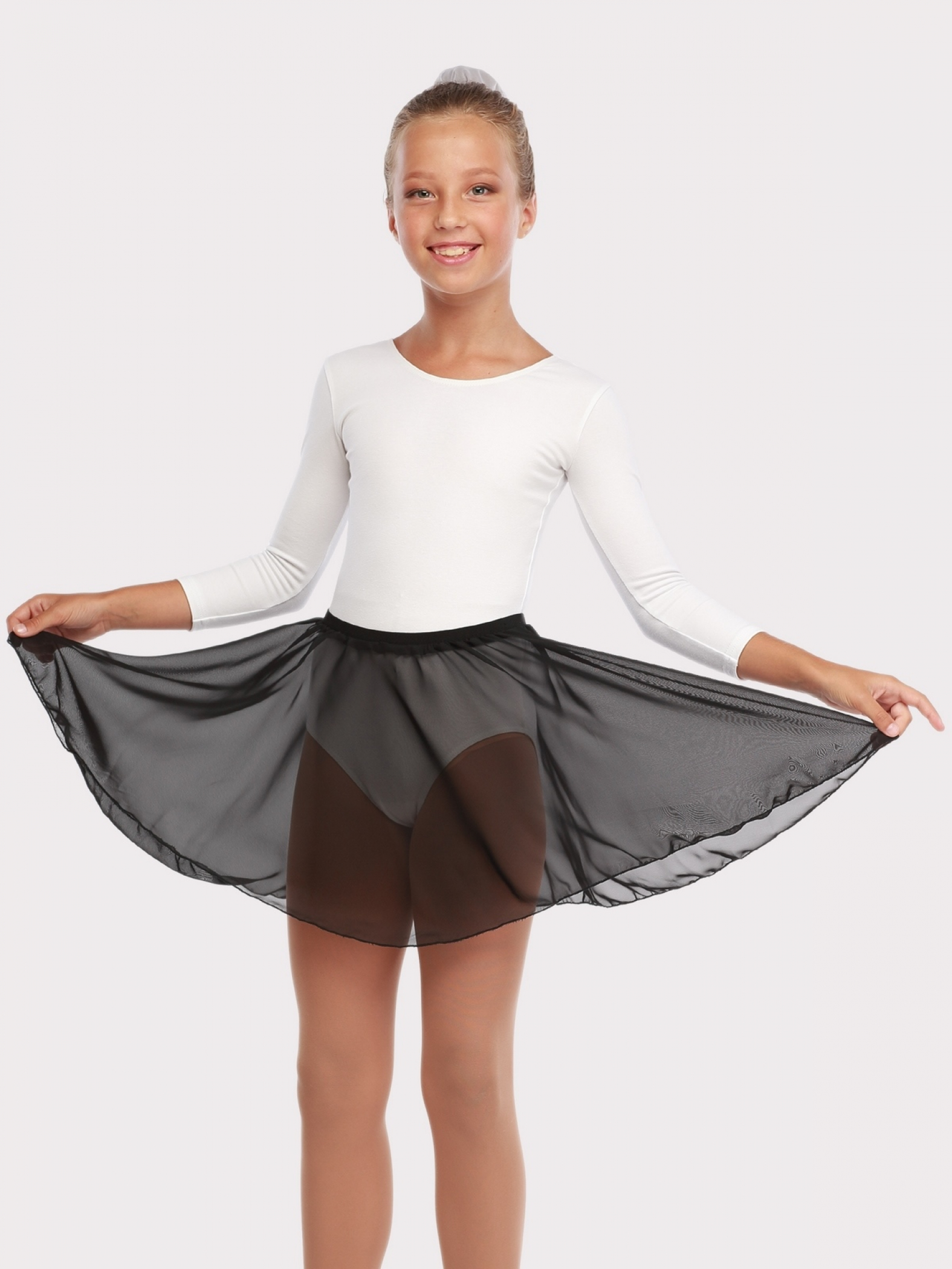 Юбка-солнце 49 см,  бесшовная, шифон