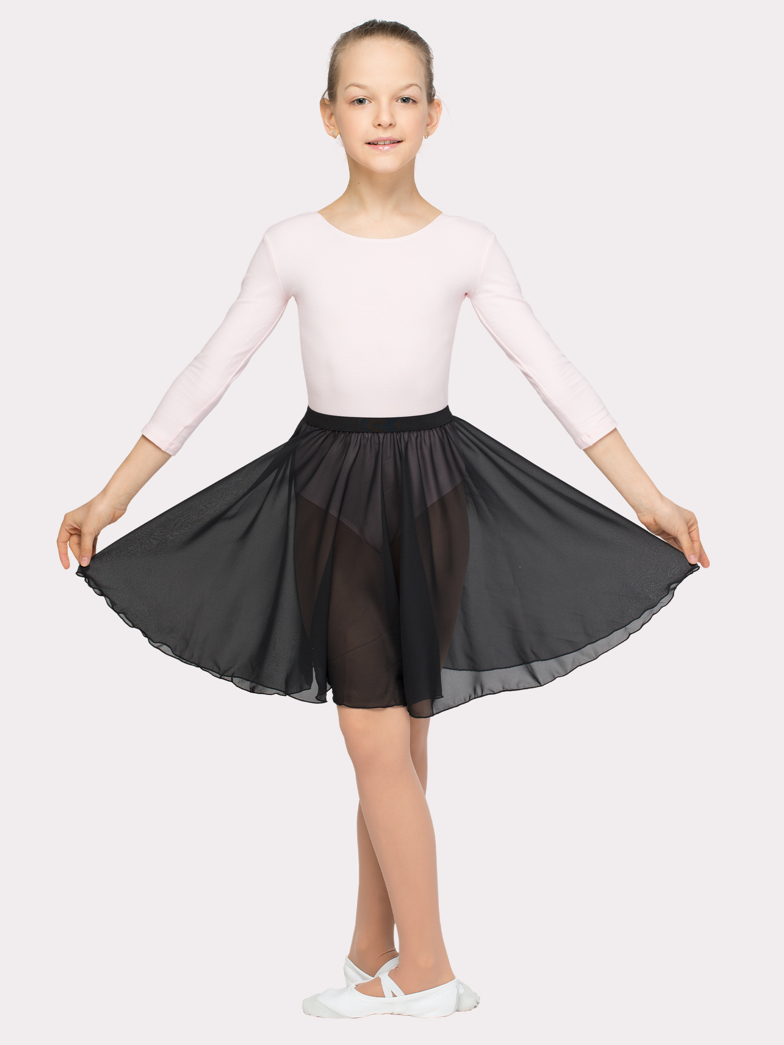 Юбка-солнце 49 см,  бесшовная, шифон