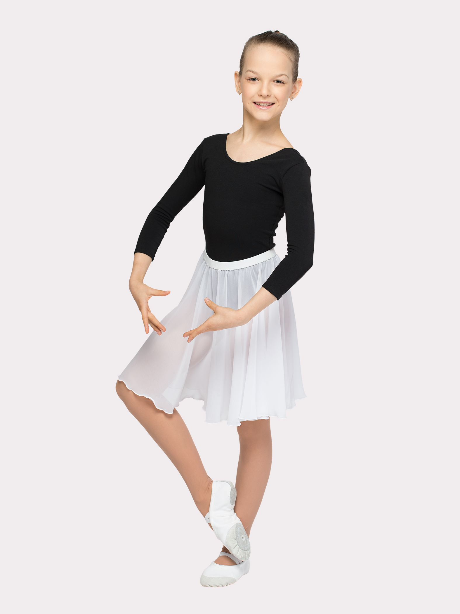 Юбка-солнце 40 см,  бесшовная, шифон